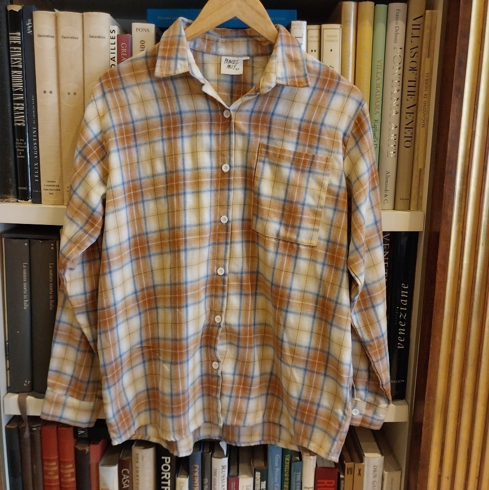 5/$25 Princess Polly Plaid Flannelette Button Down Oversized Shirt Size Small